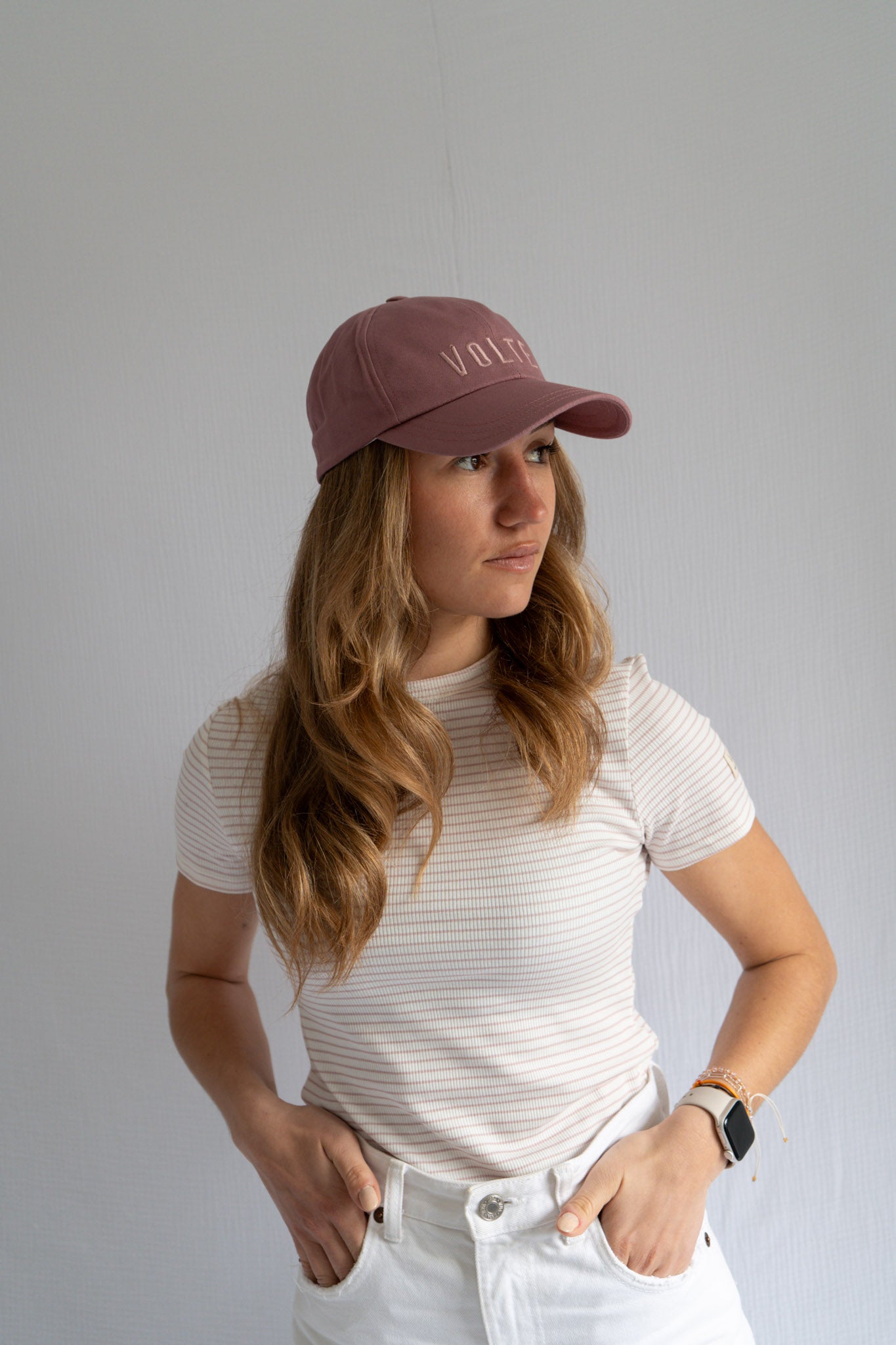 T-shirt Le Basique - Rayé rose