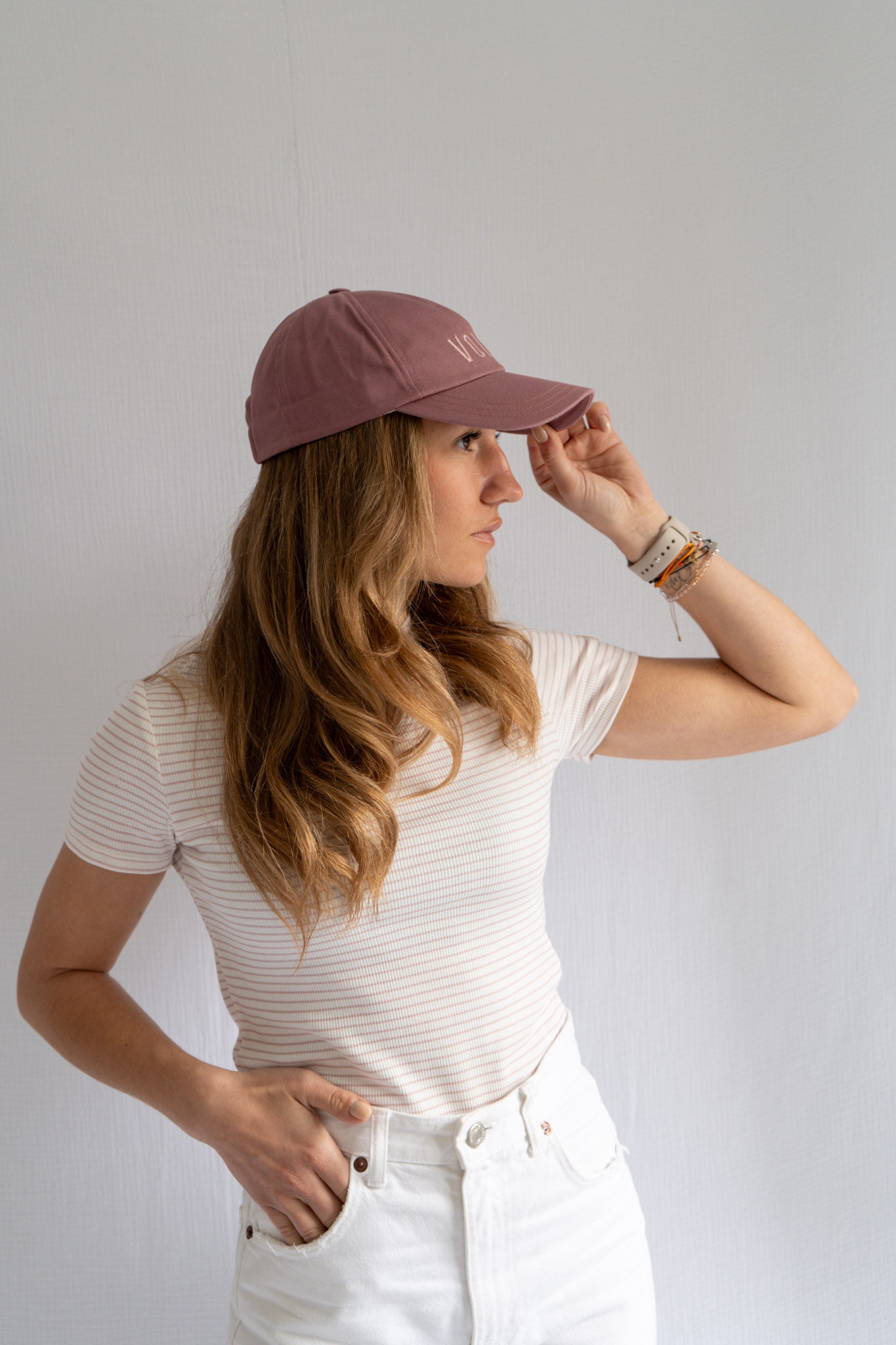 T-shirt Le Basique - Rayé rose