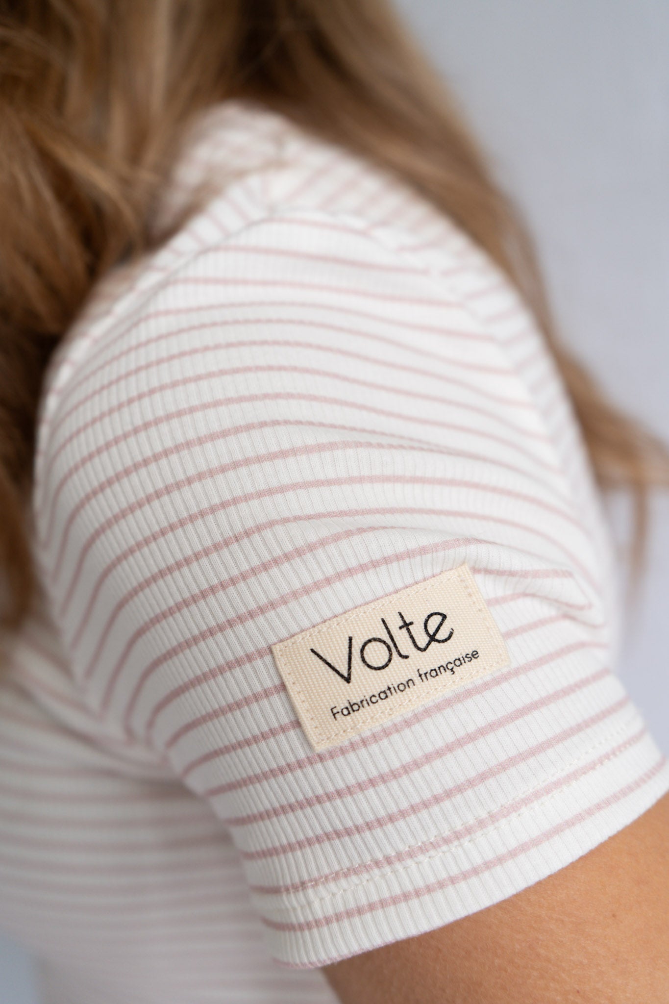 T-shirt Le Basique - Rayé rose