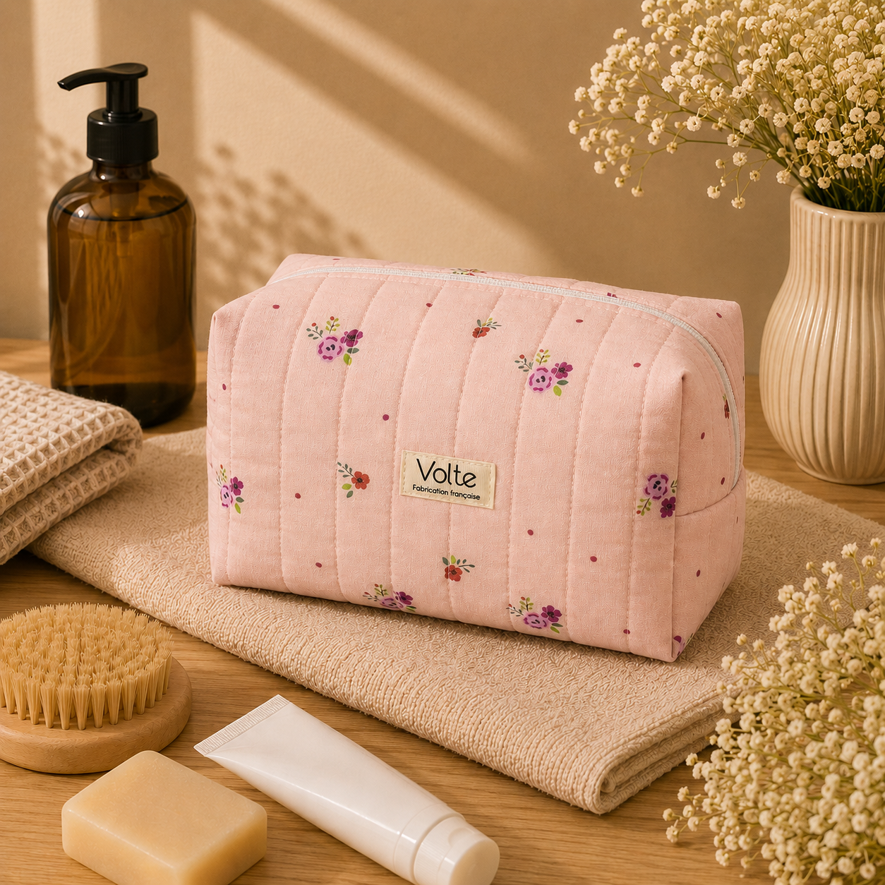 Trousse La Beauté - Fleurs roses